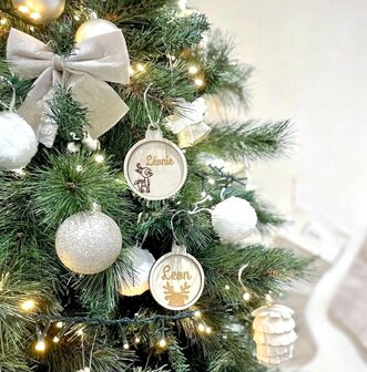 Kerstbal Hout - 3D