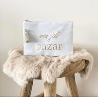 Pochette groot - Mon joli bazar (lichtblauw)